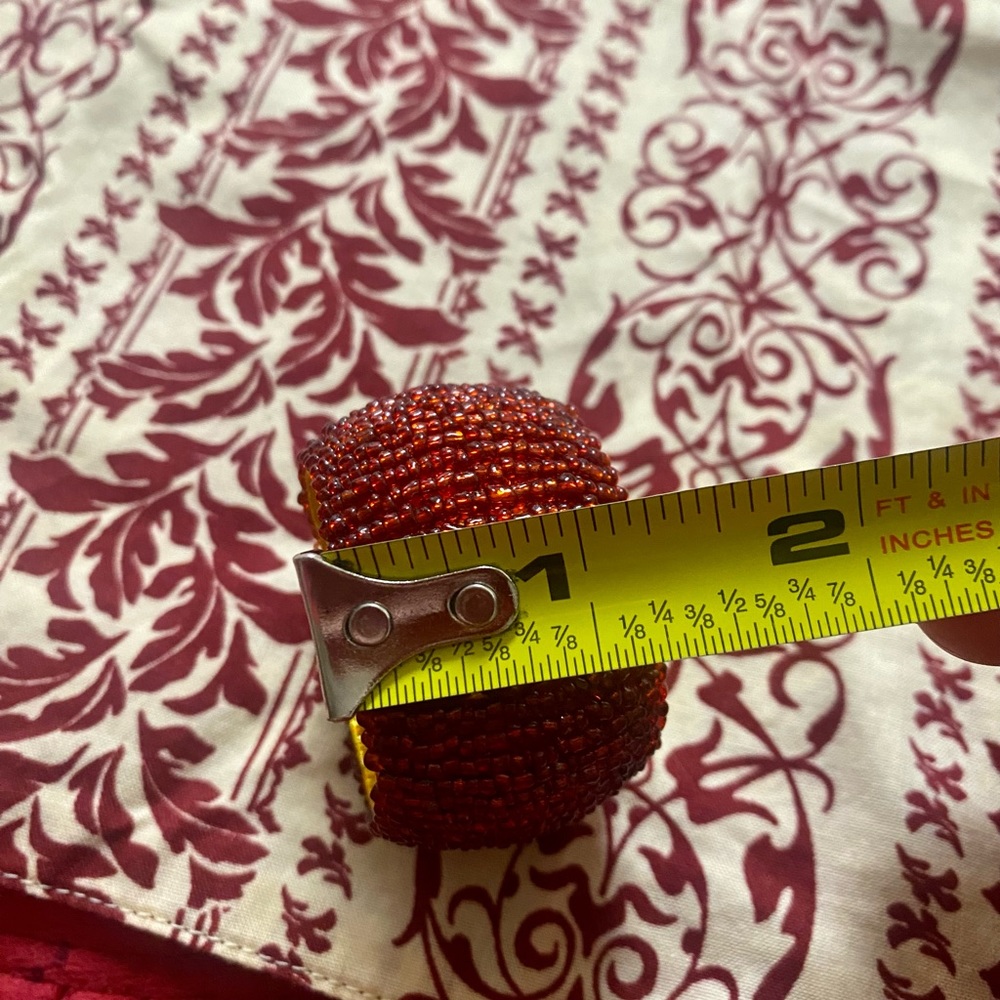 Beaded napkin rings- in a beautiful dark brick red color